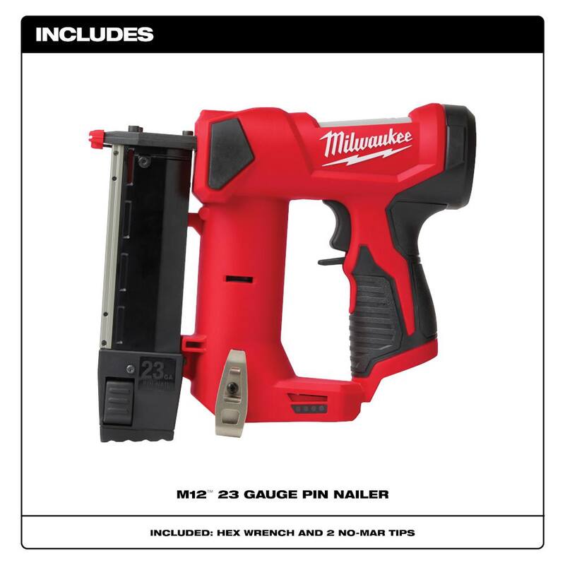 Milwaukee M12 Clavadora de Pin de calibre 23 con Sierra de Calar M12 FUEL (Herramienta Única) - 2540-20-2545-20