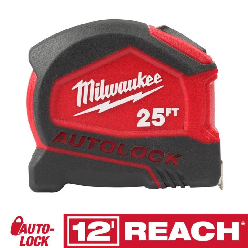 Milwaukee M12 Clavadora de Pin de 23GA con cinta métrica de bloqueo automático compacta de 25 pies - 2540-20-48-22-6825