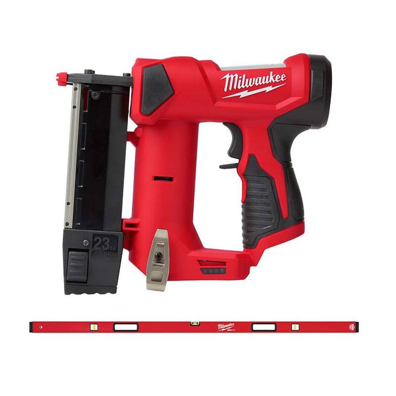 Clavadora de clavos de 23 GA Milwaukee M12 con nivel de burbuja REDSTICK de 72 pulgadas - 2540-20-MLBX72