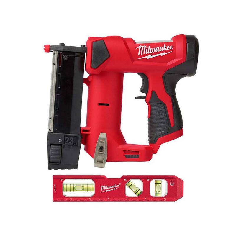 Milwaukee M12 Clavadora de PASADOR DE 23GA con nivel torpedo de 7 pulgadas de aluminio - 2540-20-48-22-5107