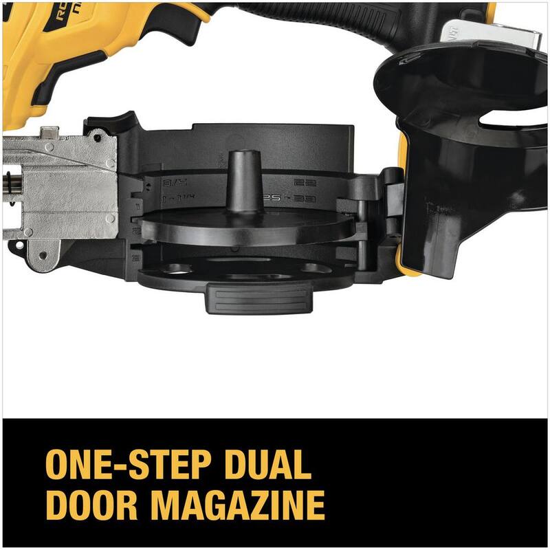 DEWALT 20V MAX Lithium-Ion 15-Degree Electric Cordless Roofing Nailer Kit with 2.0Ah Battery Charger and Bag - DCN45RND1