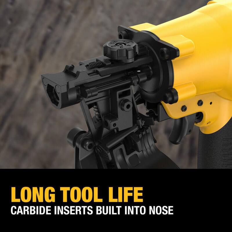 DEWALT Clavadora de techos de bobina neumática de 15 grados de 1-3/4 pulgadas - DW46RN
