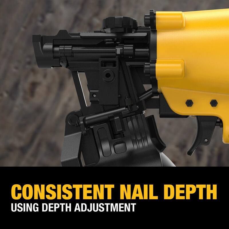DEWALT Clavadora de techos de bobina neumática de 15 grados de 1-3/4 pulgadas - DW46RN
