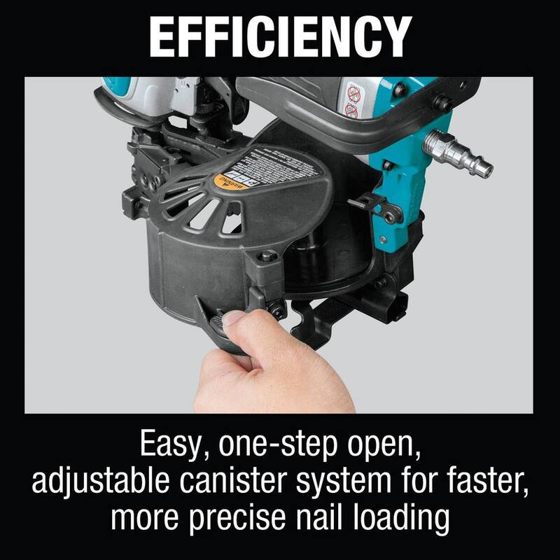 Clavadora de techos con bobina de 15 grados con cable de aire Makita - AN454