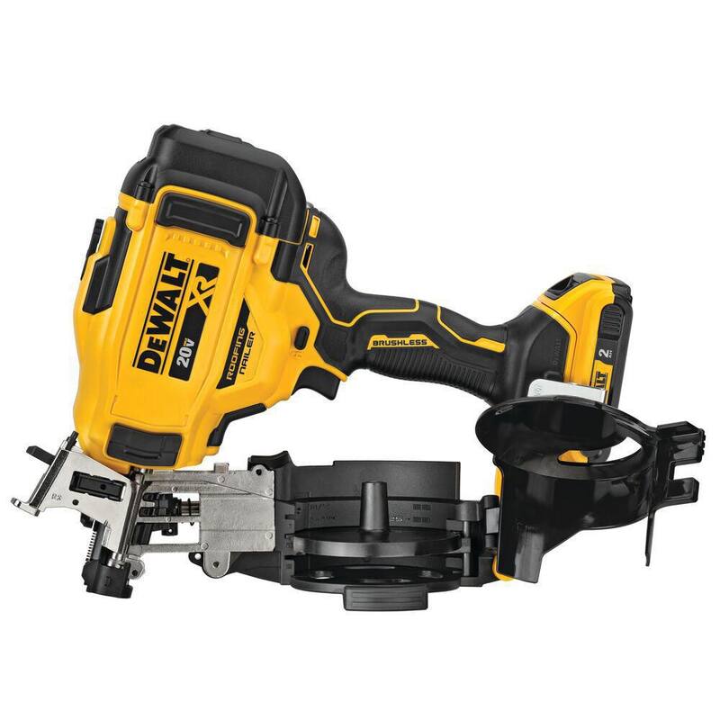 DEWALT 20V MAX Kit de Clavadora de Techo Inalámbrica de 15 grados con Batería de Ion de Litio de 4.0Ah, Batería de 2.0Ah, Cargador y Bolsa - DCN45RND1W204