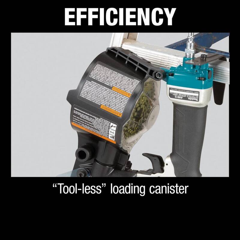 Makita Pneumática 2-1/2 pulgadas 15° Clavadora de bobina para revestimiento - AN613