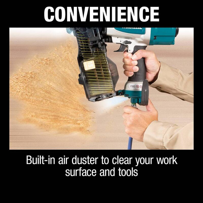 Makita Pneumática 2-1/2 pulgadas 15° Clavadora de bobina para revestimiento - AN613