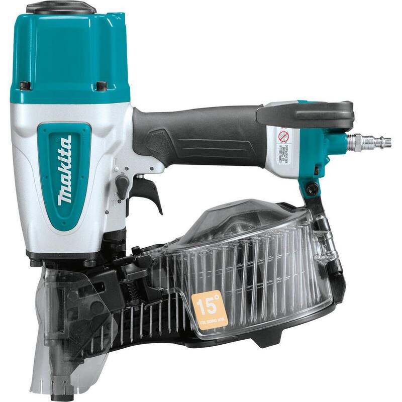 Makita Pneumática 2-1/2 pulgadas 15° Clavadora de bobina para revestimiento - AN613