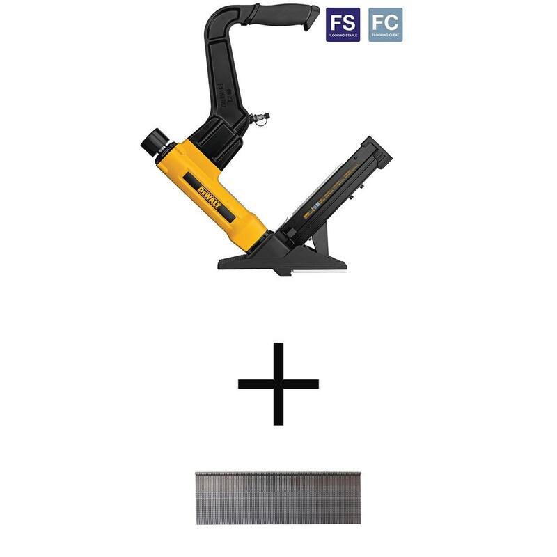 Herramienta para pisos DEWALT 2 en 1 neumática de calibre 15.5 y 16 con clavos de acero de calibre 16 de 2 pulgadas (paquete de 1,000) - DWFP12569WFLN