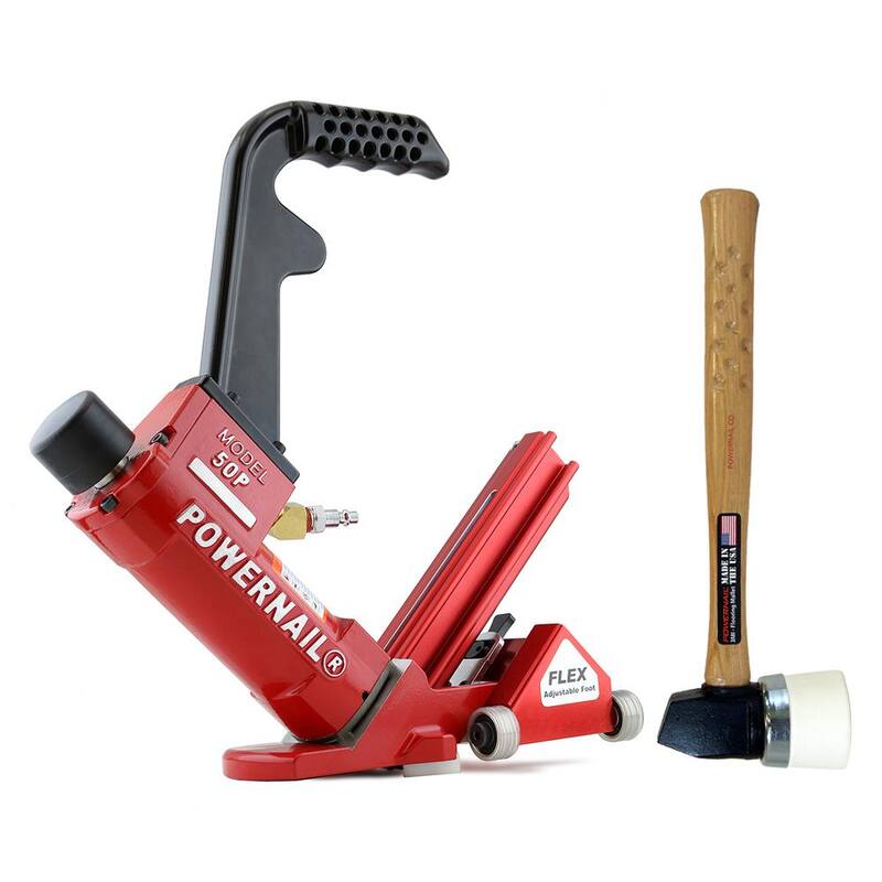 POWERNAIL Pneumático de calibre 18 con rodillo de potencia Flex para clavadoras de láminas de pisos de madera dura - 50PFLEXPRW
