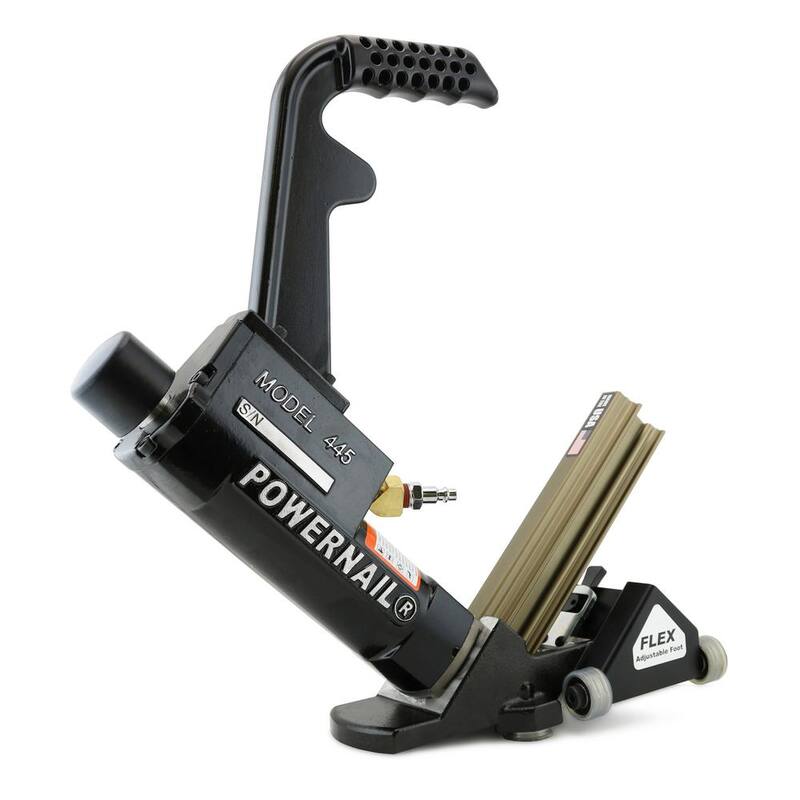 Clavadora neumática de grapas para pisos de madera dura de calibre 16 con rodillo de potencia flexible - 445FLEXPRW