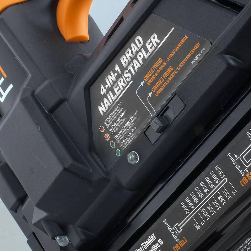 Freeman Cordless 20V 4 en 1 Clavadora y engrapadora de piso de 18 calibres y 2 pulgadas con baterías de iones de litio, estuche y sujetadores - PE4118GF
