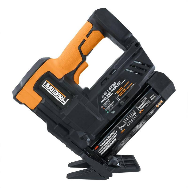 Freeman Cordless 20V 4 en 1 Clavadora y engrapadora de piso de 18 calibres y 2 pulgadas con baterías de iones de litio, estuche y sujetadores - PE4118GF