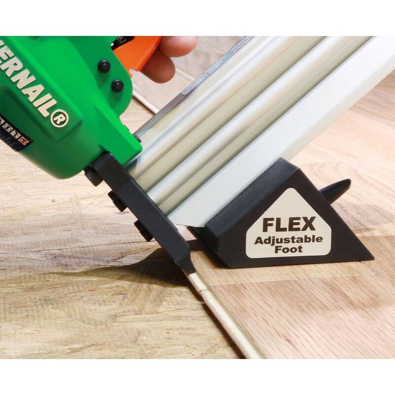 POWERNAIL Kit de clavadora de clavos de lengüeta de 20 gaugae para pisos de madera dura con gatillo neumático - 2000F