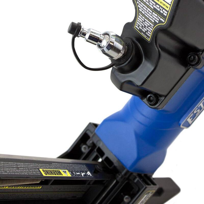 Estwing Pneumatic 2 en 1 15.5-Calibre y 16-Calibre 2 pulgadas Clavadora y engrapadora para pisos con bolsa - EFL50Q