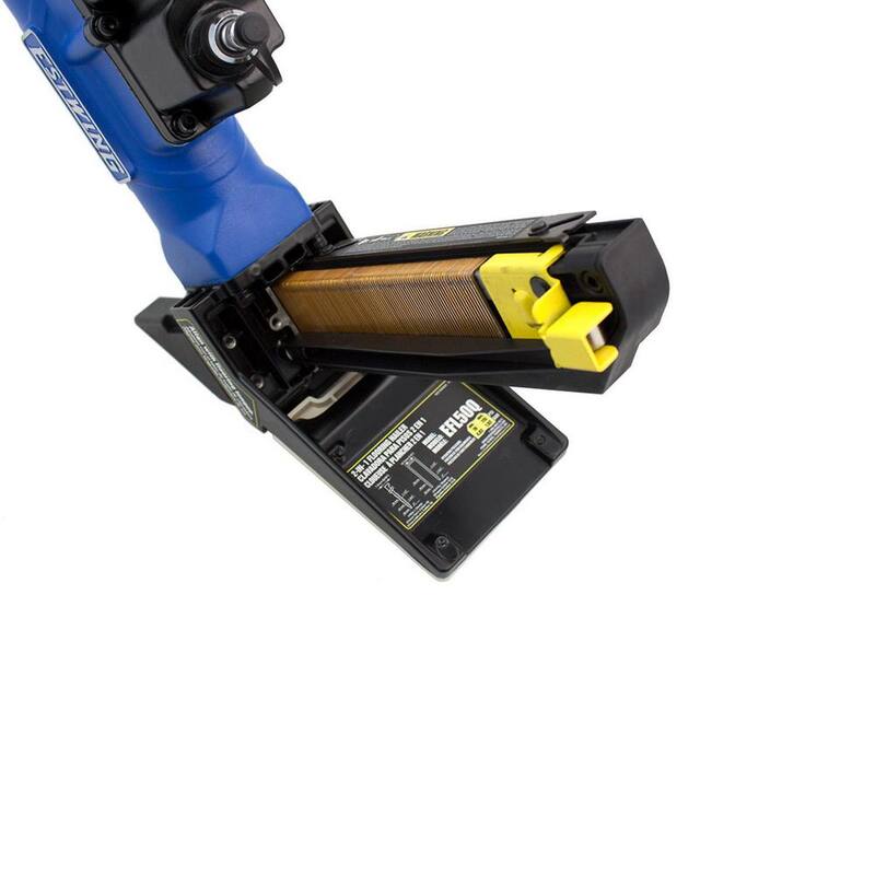 Estwing Pneumatic 2 en 1 15.5-Calibre y 16-Calibre 2 pulgadas Clavadora y engrapadora para pisos con bolsa - EFL50Q