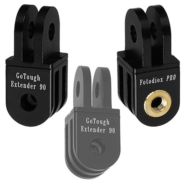 Fotodiox Pro GoTough Extender - Aluminum 90 Extension Arm Pivot Arm with 90 Degree Turn, Black - GOTOUGH-EXTENDER90-BLACK