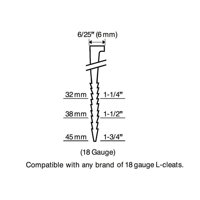 Clavadora de suelos Estwing neumática de 18 calibres con clavos en forma de "L", mazo de fibra de vidrio y bolsa acolchonada - EF18GLCN