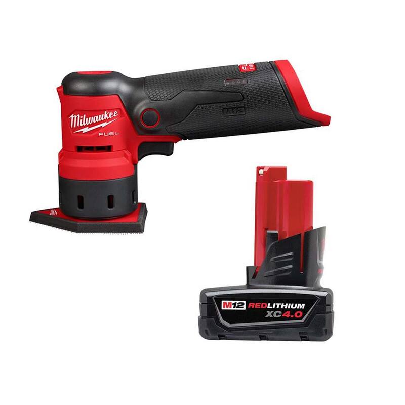 Lijadora orbital inalámbrica Milwaukee M12 FUEL de 12 voltios con batería XC 4.0 Ah - 2531-20-48-11-2440