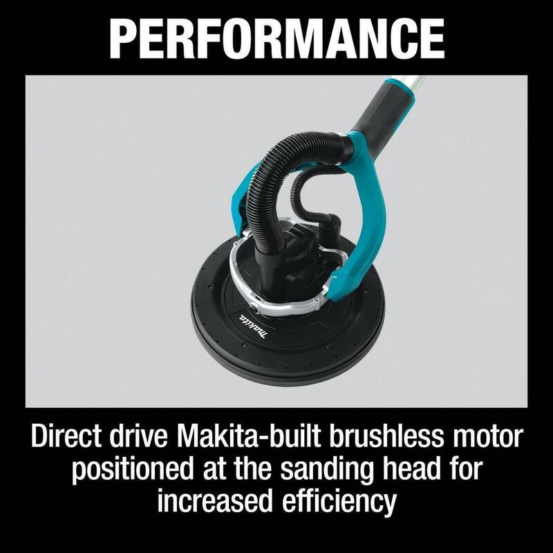 Lijadora de yeso sin cable Makita 18V LXT Lithium-Ion Brushless de 9 pulgadas, con capacidad AWS (Herramienta solamente) - XLS01ZX1