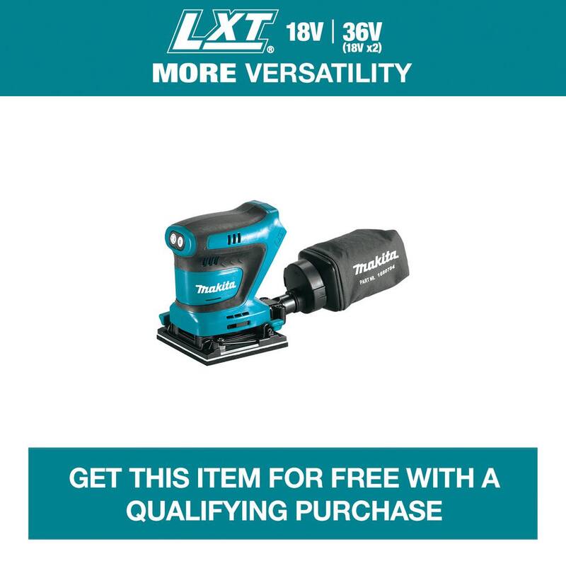 Lijadora orbital inalámbrica de 1/4 de hoja, de 18V LXT de litio-ion de Makita (solo la herramienta) - XOB02Z