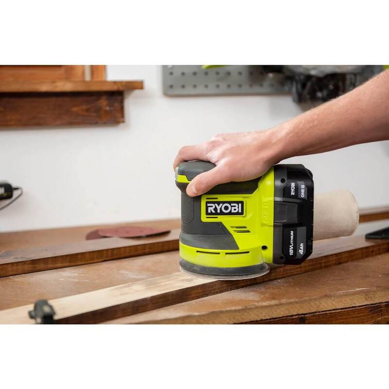 Lijadora orbital aleatoria inalámbrica RYOBI ONE+ 18V de 5 pulgadas (sólo herramienta) - PCL406B