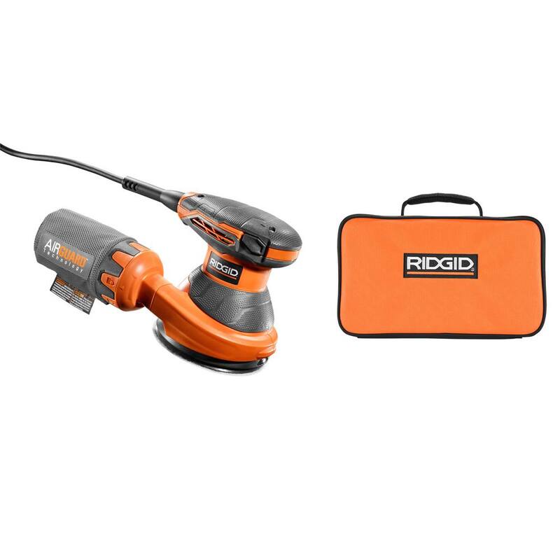 Lijadora orbital aleatoria con tecnología AIRGUARD de 3 amperios y cable de 5 pulgadas RIDGID - R26011