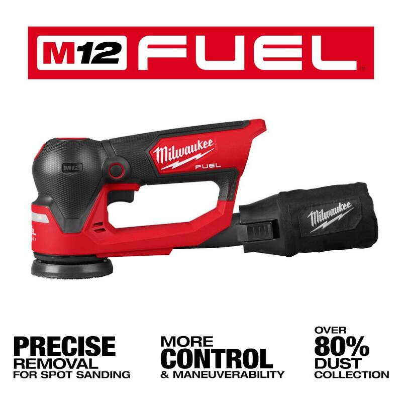 Milwaukee M12 FUEL 12V Lijadora orbital aleatoria inalámbrica sin escobillas de 3 pulgadas de detalle de iones de litio - 2535-20