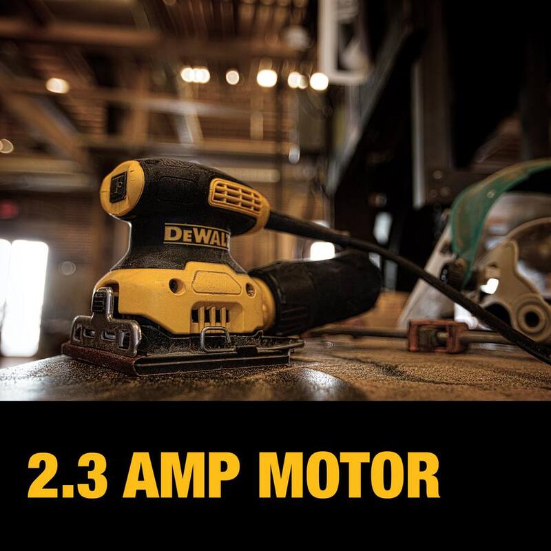 Kit de lijadora de palma de lámina de 1/4 de DEWALT de 2.3 amperios con bolsa de contratista - DWE6411K