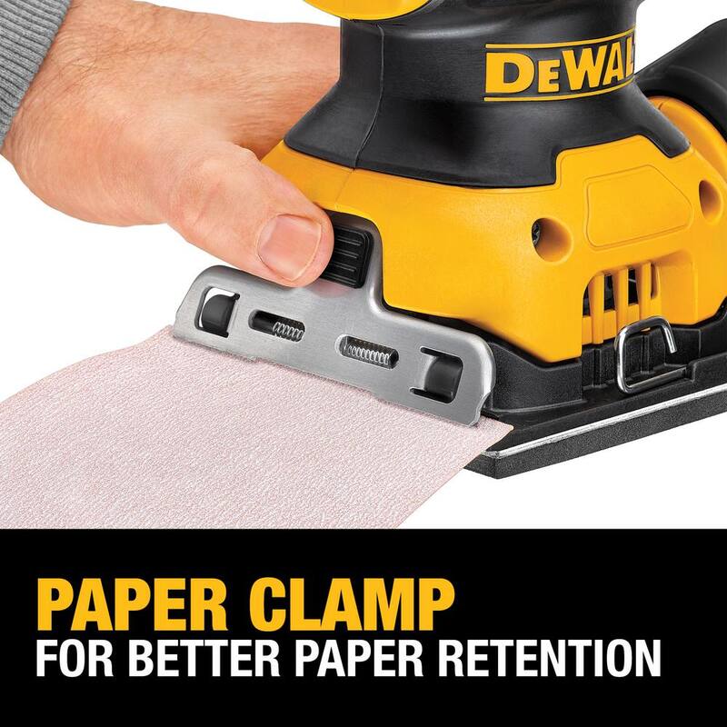 Kit de lijadora de palma de lámina de 1/4 de DEWALT de 2.3 amperios con bolsa de contratista - DWE6411K