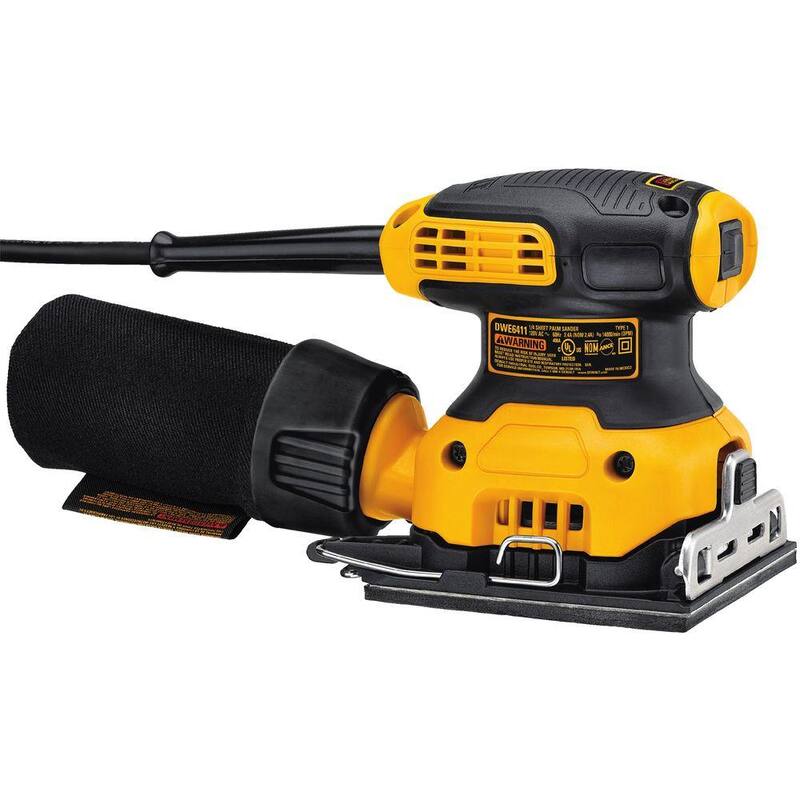 Kit de lijadora de palma de lámina de 1/4 de DEWALT de 2.3 amperios con bolsa de contratista - DWE6411K
