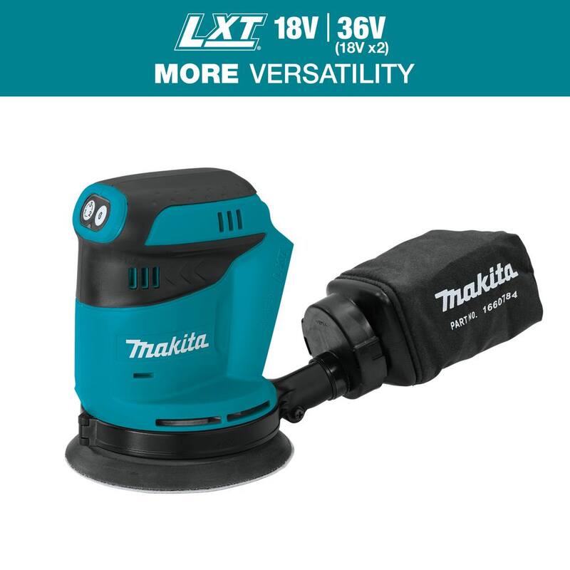 Lijadora orbital aleatoria inalámbrica de 5 pulgadas y velocidad variable Makita 18V LXT de iones de litio (Herramienta solamente) - XOB01Z