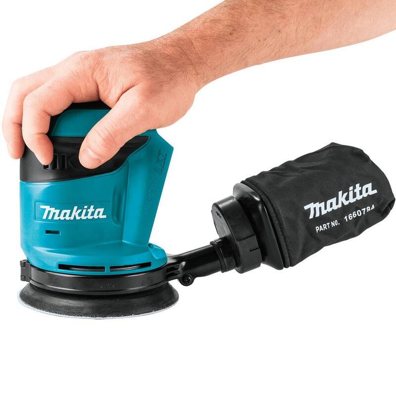 Lijadora orbital aleatoria inalámbrica de 5 pulgadas y velocidad variable Makita 18V LXT de iones de litio (Herramienta solamente) - XOB01Z