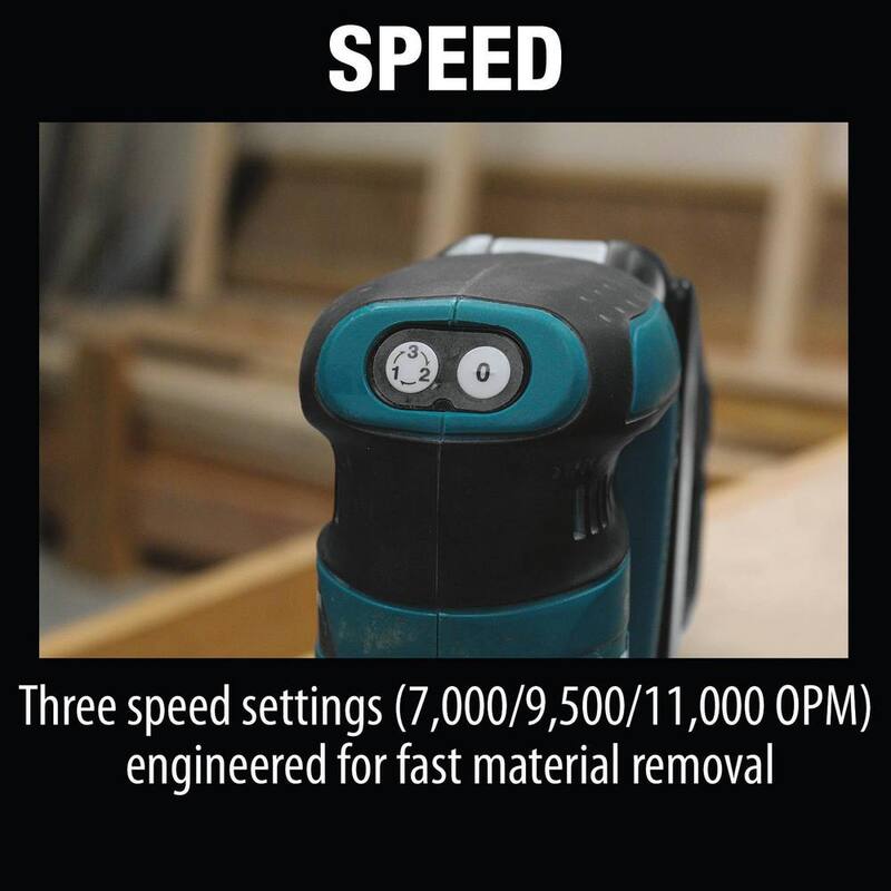 Lijadora orbital aleatoria inalámbrica de 5 pulgadas y velocidad variable Makita 18V LXT de iones de litio (Herramienta solamente) - XOB01Z