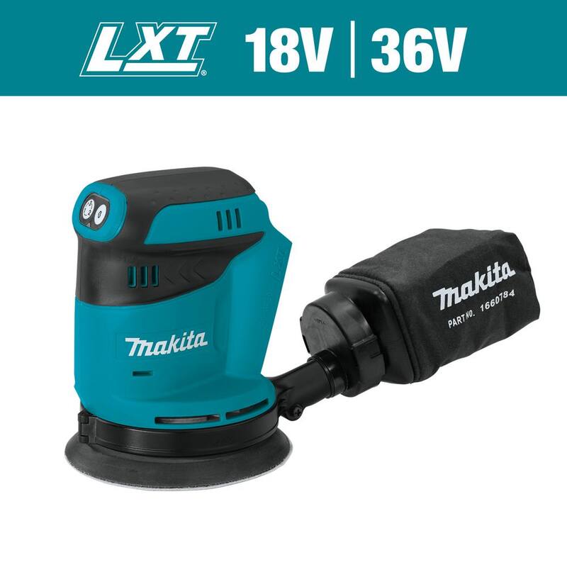 Lijadora orbital aleatoria inalámbrica de 5 pulgadas y velocidad variable Makita 18V LXT de iones de litio (Herramienta solamente) - XOB01Z