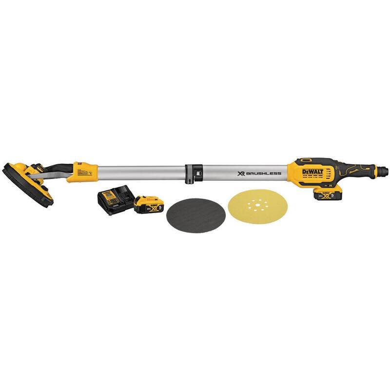 Lijadora de paneles de yeso inalámbrica DEWALT 20V MAX de 9 pulgadas con (2) baterías de 20V 5.0Ah y cargador - DCE800P2