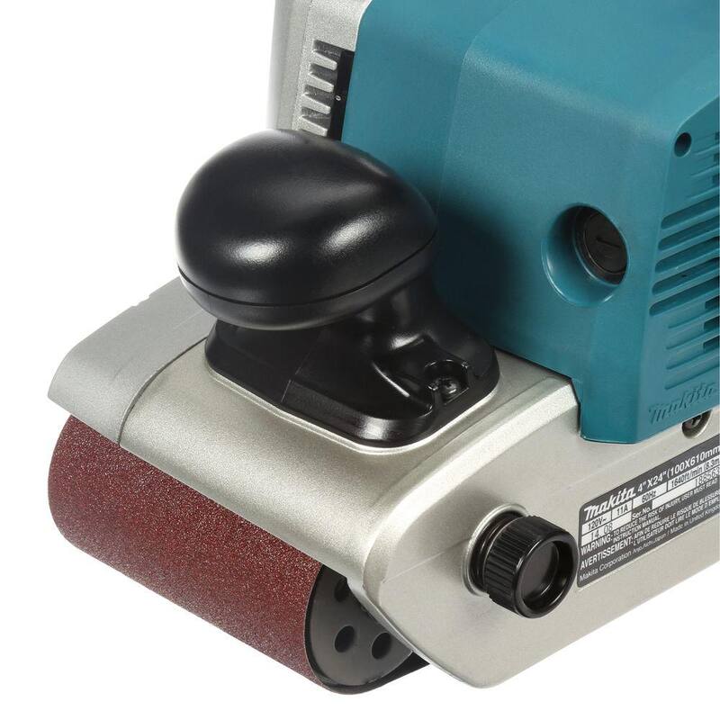 Lijadora de banda con cable Makita de 11 amperes, 4 pulg. x 24 pulg. con cinturón abrasivo, cinturón 80G y bolsa de polvo - 9403