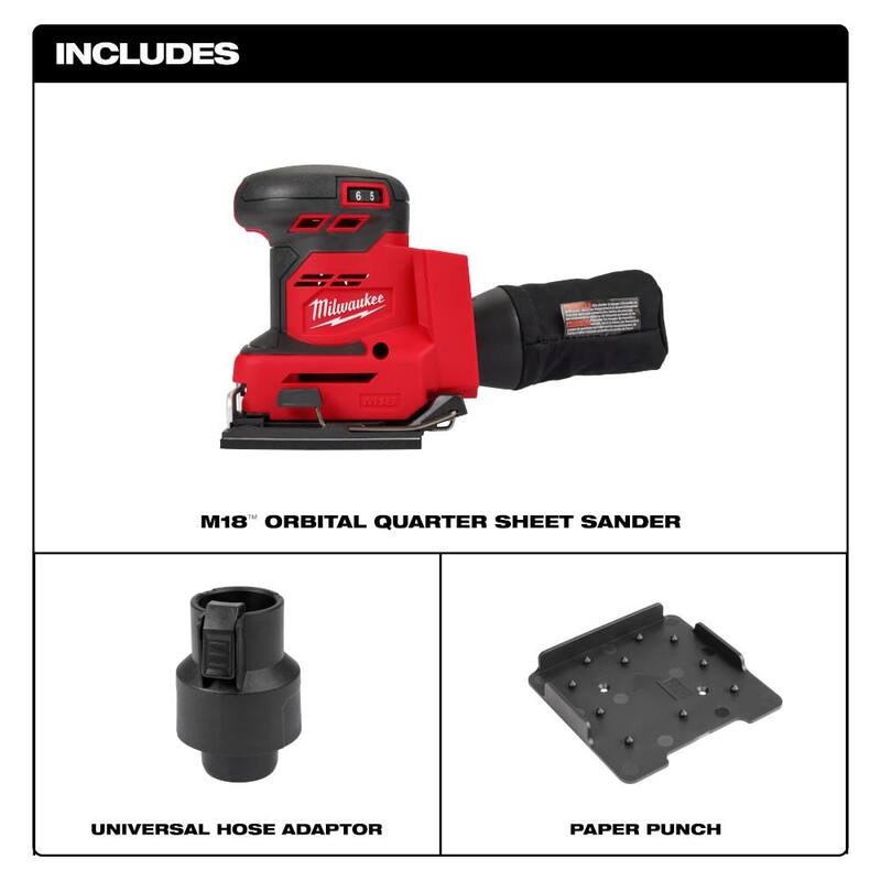 Lijadora de lámina inalámbrica Milwaukee M18 18V con batería de iones de litio de 1/4 in (Herramienta solamente) - 2649-20
