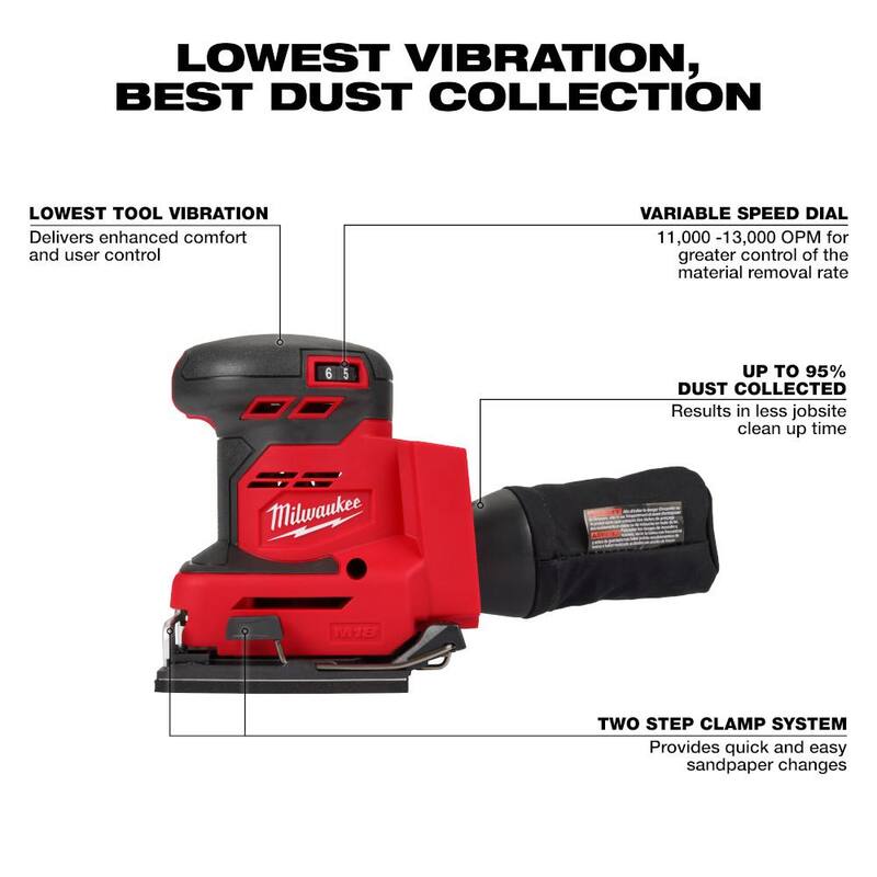 Lijadora de lámina inalámbrica Milwaukee M18 18V con batería de iones de litio de 1/4 in (Herramienta solamente) - 2649-20