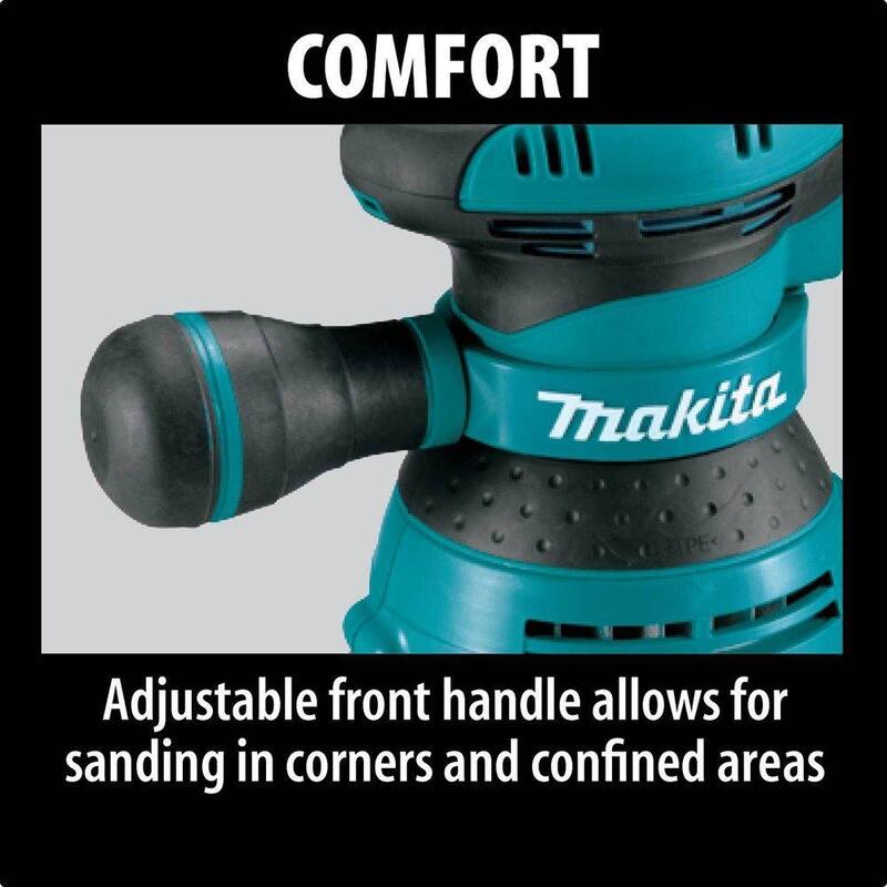 Lijadora Orbital Aleatoria con Velocidad Variable de 5 in, con Bolsa para Polvo de 3 Amp de Makita - BO5041