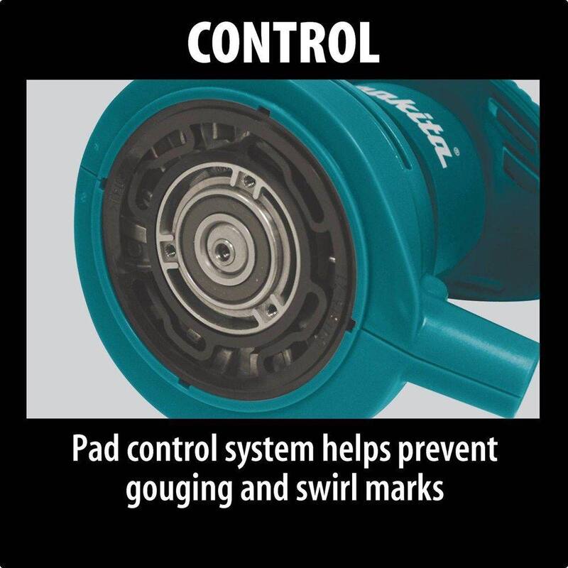 Lijadora orbital aleatoria de agarre en palma con cable de 3 amperios y 5 pulgadas de Makita con bolsa de polvo y estuche duro - BO5030K