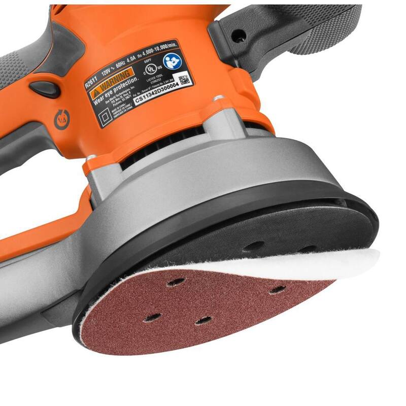 Lijadora Orbital Aleatoria de Doble Velocidad de 6 pulgadas con Tecnología AIRGUARD - R26111 de 4 Amperios con Cable de RIDGID