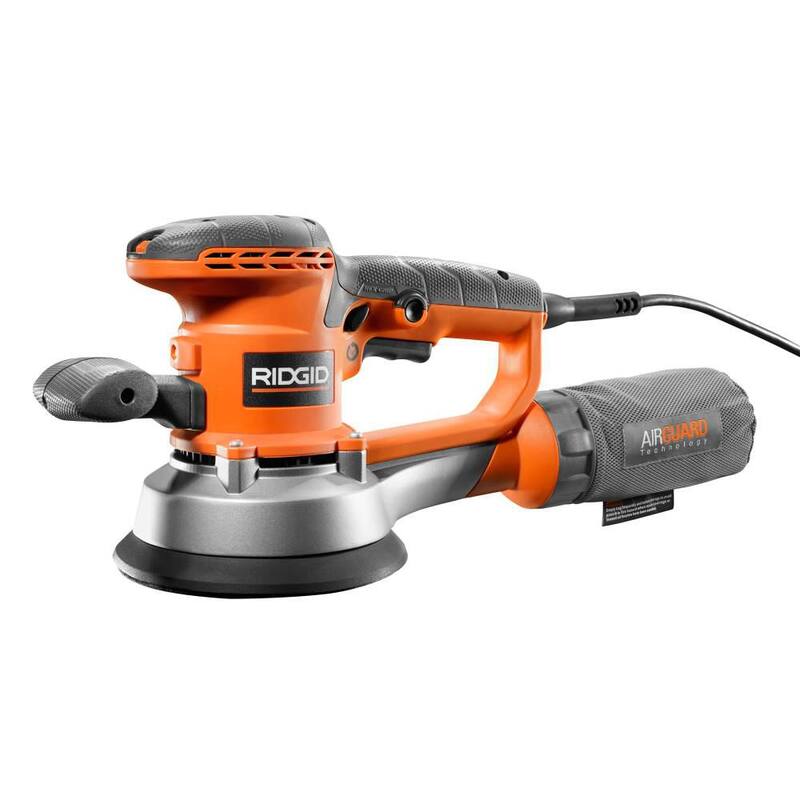 Lijadora Orbital Aleatoria de Doble Velocidad de 6 pulgadas con Tecnología AIRGUARD - R26111 de 4 Amperios con Cable de RIDGID