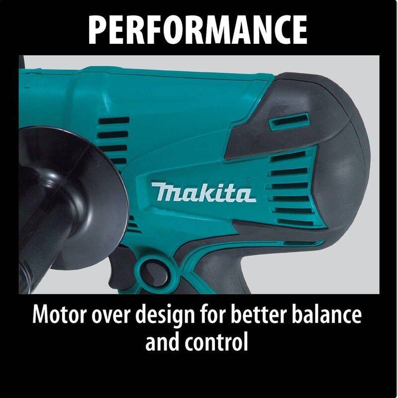 Lijadora de disco compacta y ligera con cable de 4.2 amperios y 5 pulgadas de Makita, con disco, almohadilla y mango lateral - GV5010.