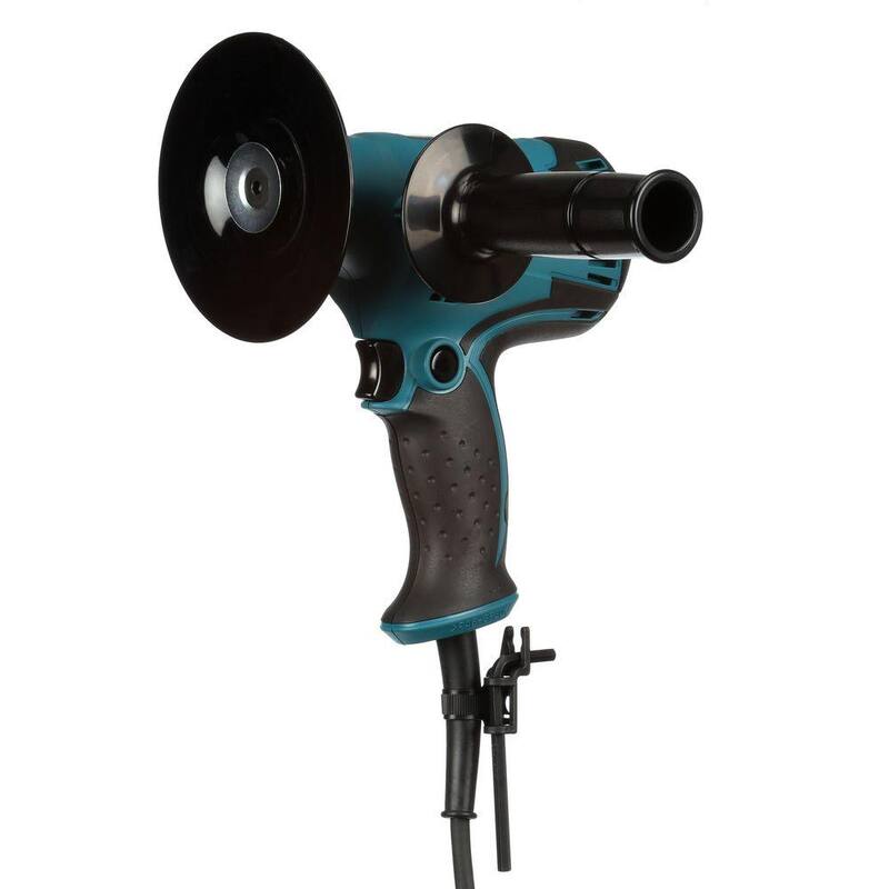 Lijadora de disco compacta y ligera con cable de 4.2 amperios y 5 pulgadas de Makita, con disco, almohadilla y mango lateral - GV5010.