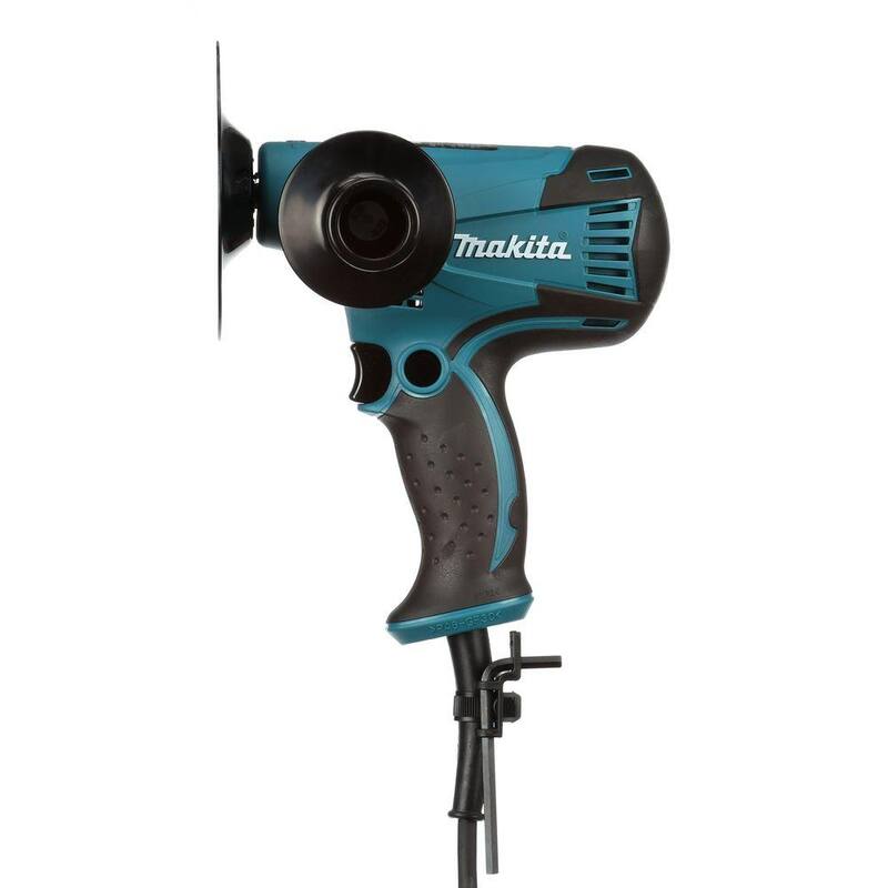 Lijadora de disco compacta y ligera con cable de 4.2 amperios y 5 pulgadas de Makita, con disco, almohadilla y mango lateral - GV5010.