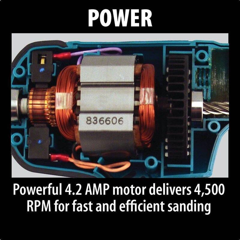 Lijadora de disco compacta y ligera con cable de 4.2 amperios y 5 pulgadas de Makita, con disco, almohadilla y mango lateral - GV5010.