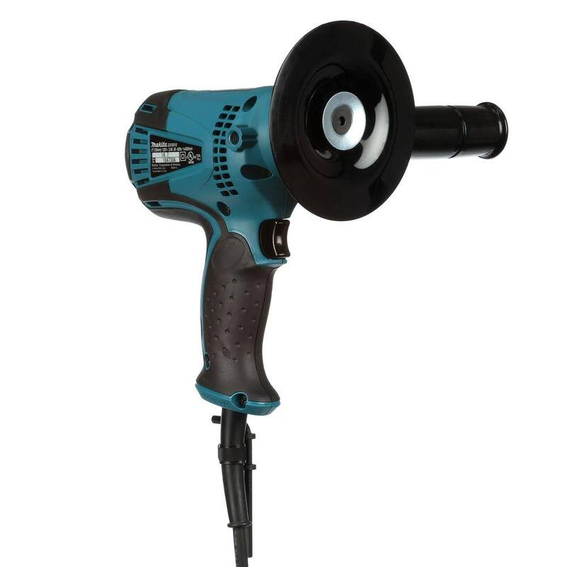 Lijadora de disco compacta y ligera con cable de 4.2 amperios y 5 pulgadas de Makita, con disco, almohadilla y mango lateral - GV5010.