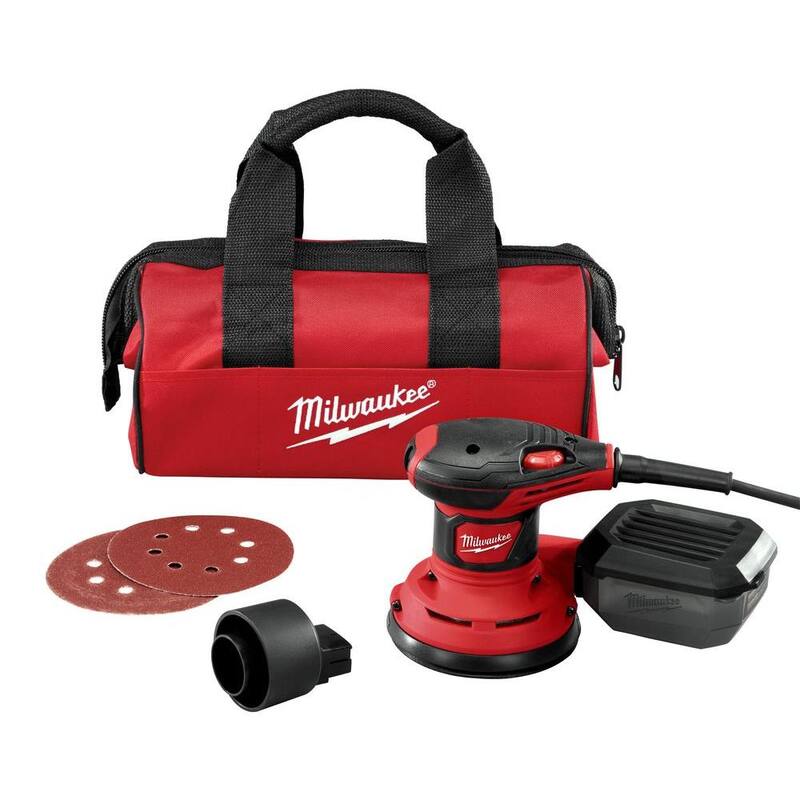 Lijadora orbital aleatoria de palma con cable de 3 amperes de Milwaukee de 5 pulgadas - 6034-21