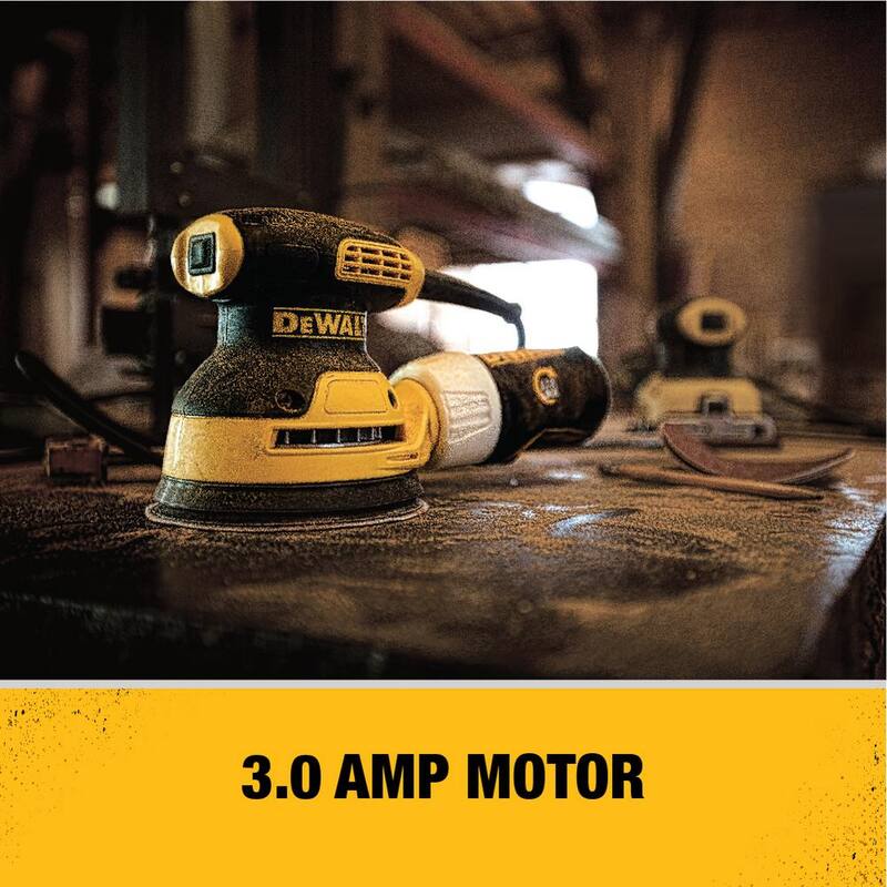 Lijadora orbital aleatoria con gancho y bucle de 5 pulgadas y cable de 3 amperios de DEWALT - DWE6421K